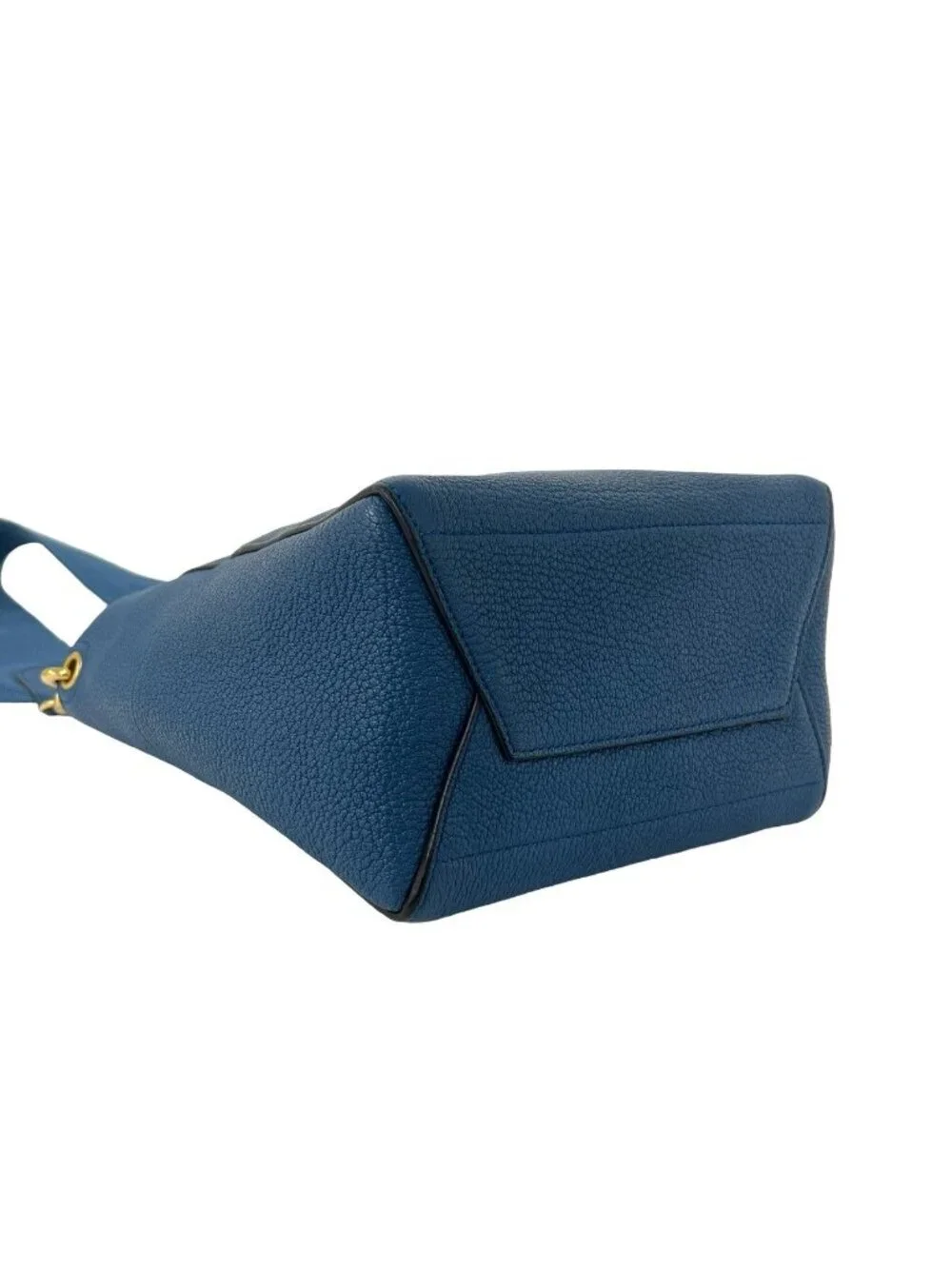 Celine Sangle Bucket Leather Shoulder Bag Tote Blue